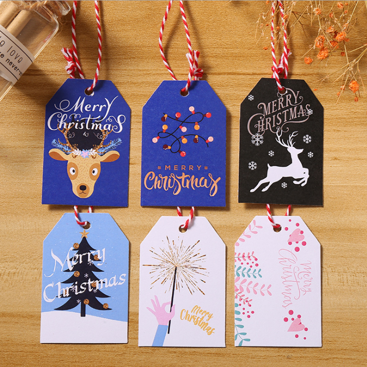 Ready Stock Creative Cute Cartoon Gift Christmas Wishing Paper Hang Tag