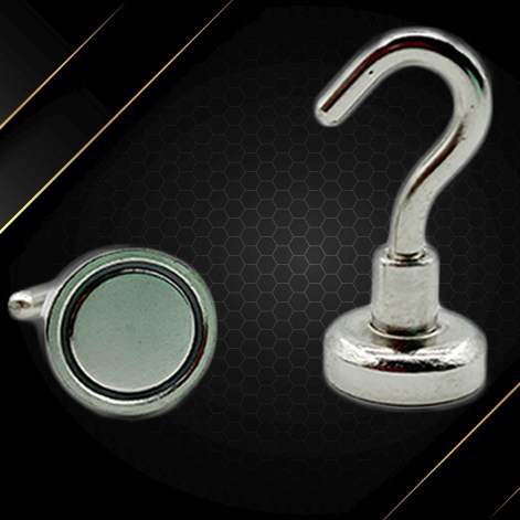 Magnetic Hooks, 100 lbs Heavy Duty Magnet Hooks, Super Powerful Neodymium Magnets for Hanging,1.26 Inches Diameter