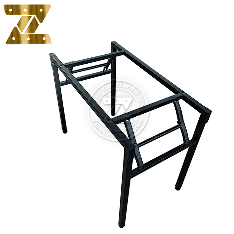 Foldable adjustable dinner table desk single layer metal frame Folding Table Legs