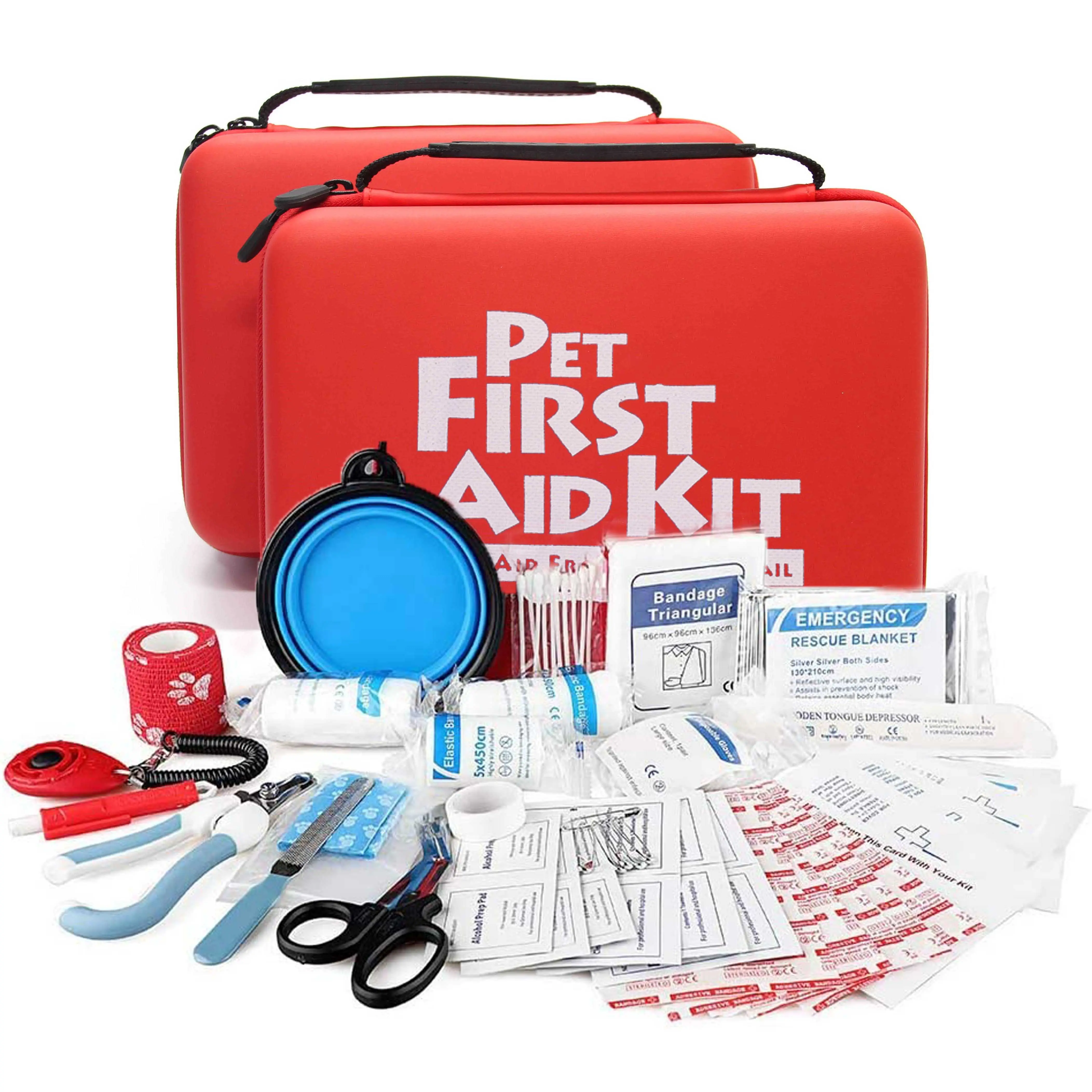 CE ISO Waterproof Custom EVA Pet First Aid Kits For Dog With Medical Supplies