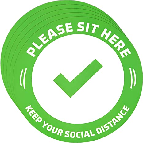Sit Here Chair Stickers 4 Inch Round Chair Decal Waterproof Adhesive Anti-Graffiti Lamination Easy Remove Label Sticker