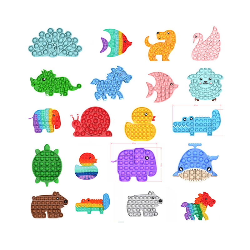 wholesale new Push bubble squeeze toy fruit animal series Silicone christmas sensory decompression set fidget toys for adults