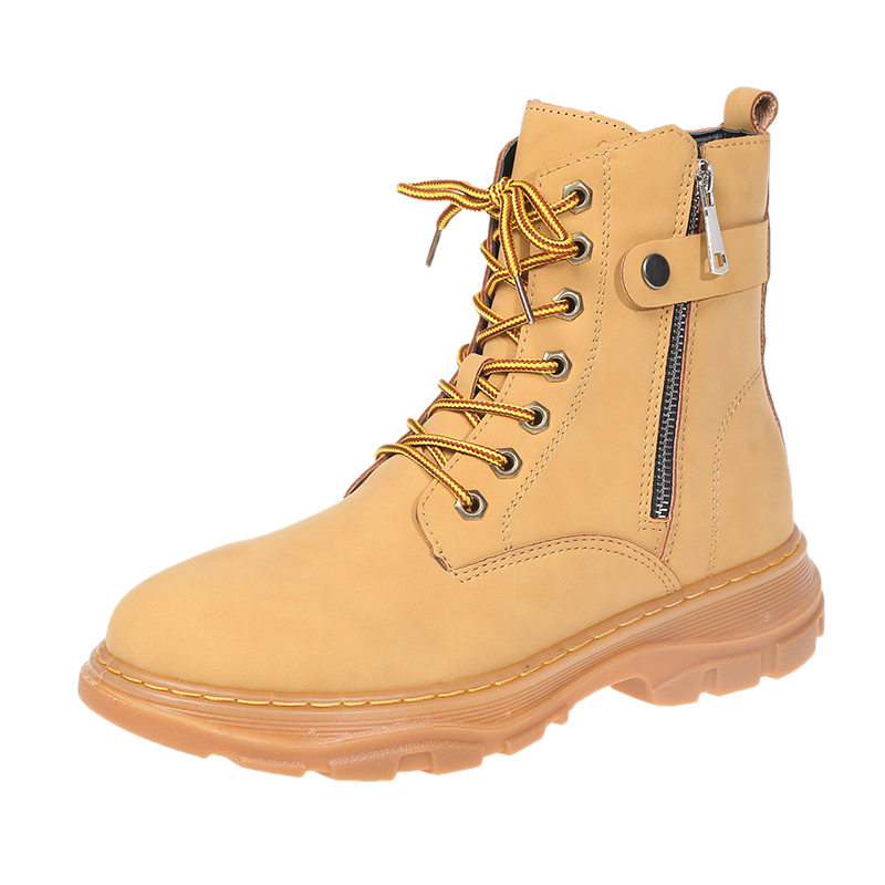 2021 Martin Boots Shoes zipper High Top Men Boots with Flat Anti-skid Outsole Ankle Boots for Men