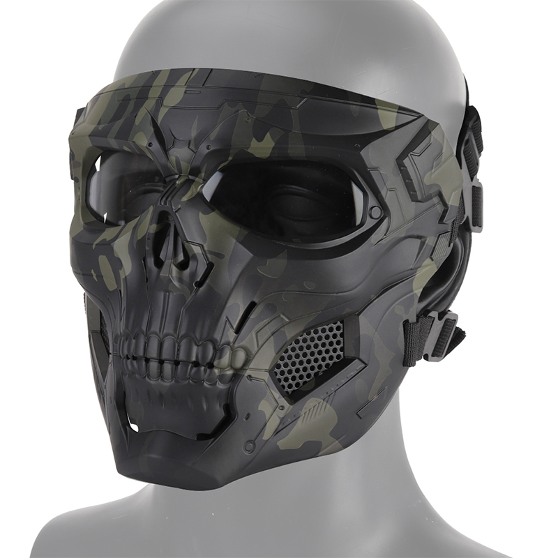Tactical Airsoft Paintball Mask Full Face Skull Messenger Mask Fit Fast Helmet Adjustable Military CS Protective Mask