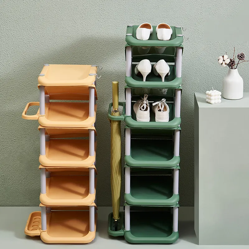 Multilayers Save Space Shoe Shelf Shoe Rack With Handle for Outdoor Household