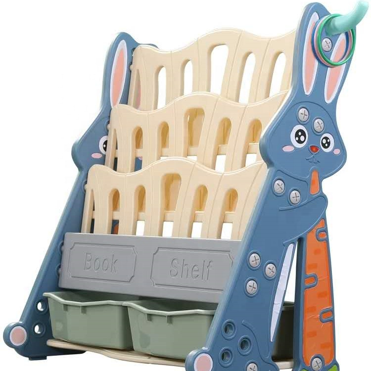children furniture adjustable multi function preschool bookshelf bookcase plastic book shelf kids