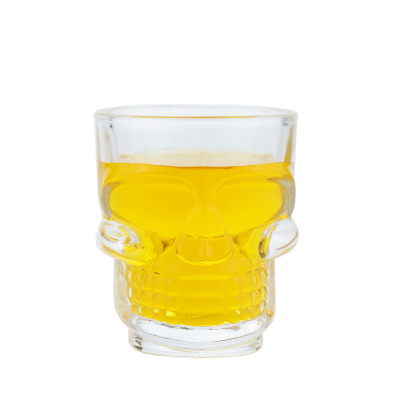Оптовая торговля, тисненая Раунд 2oz Заказные череп рюмка стеклянный стакан для виски водка вино маленькие чашки очки