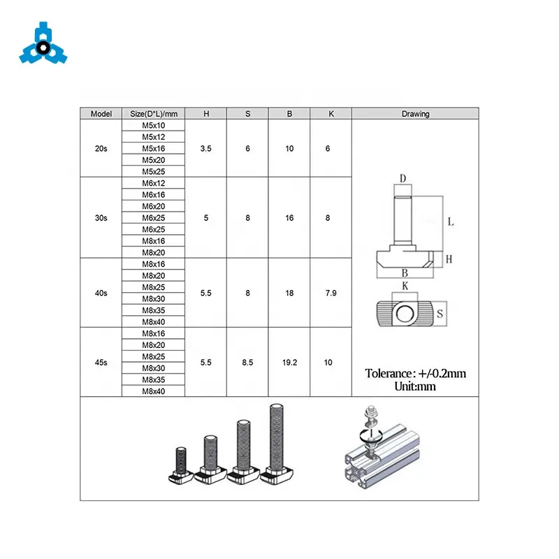 Bolt Supplier T Bolt Stainless Steel Customized Forged Flat Rectangle Hammer Square Head Bolt OEM Stock Support
