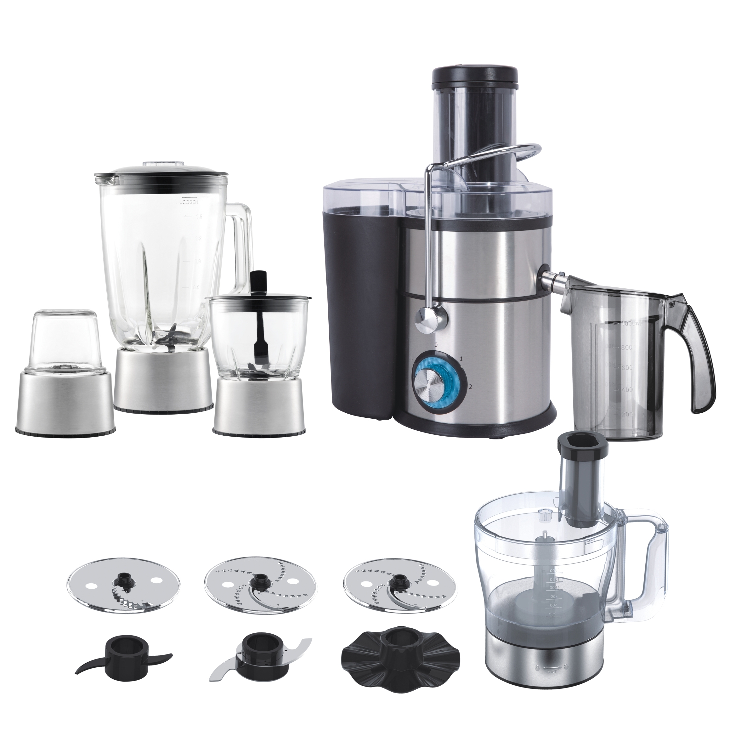 Powerful All in Function Powerful Stainless Steel 1.5L Capacity Food Processor 800W for Household Use