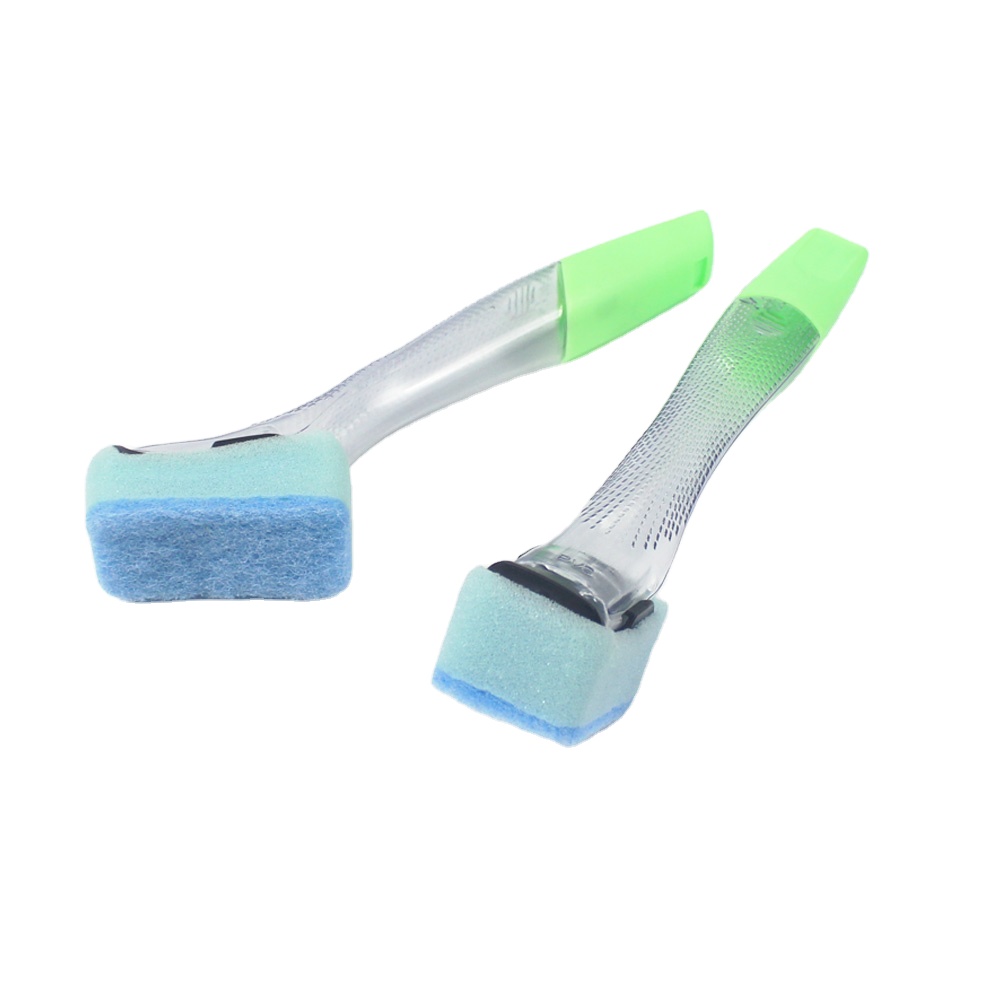 customized new style sponge dish brush with plastic long handle