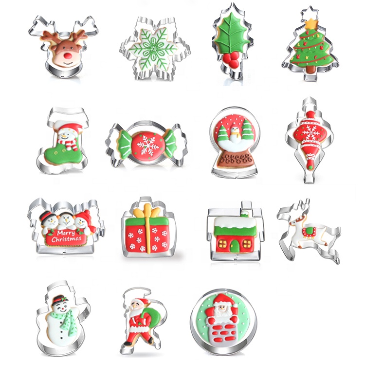 Factory Christmas Cookie Cutter Plaque Plunger Fondant Mold for Christmas Cookie Tools Custom Logo All-season 0.2mm~1.0mm 500pcs