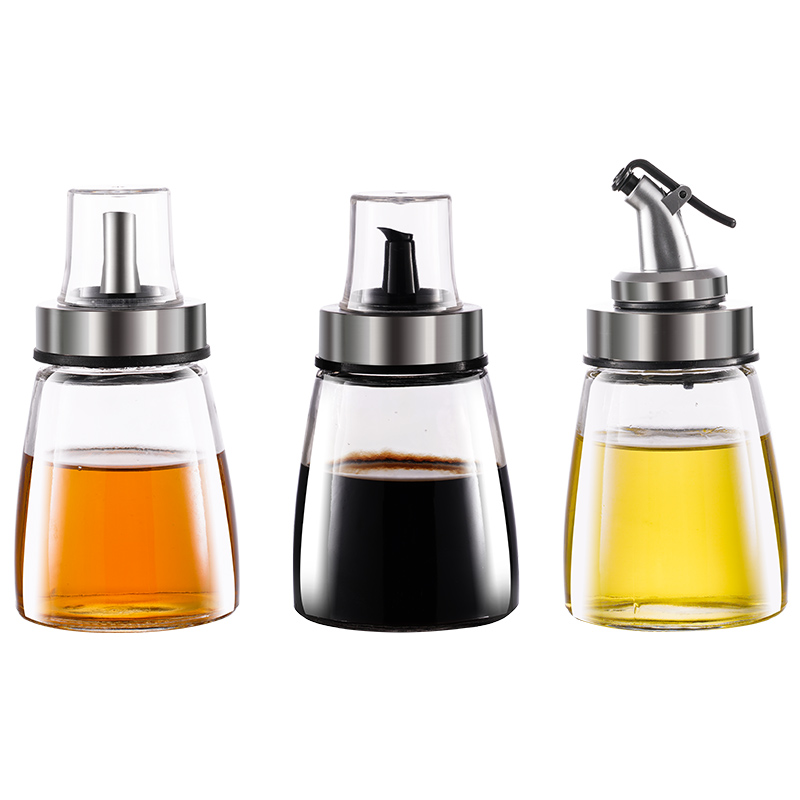 2021 Small seasoning bottle vinegar soy sauce olive oil glass storage bottle for kitchen