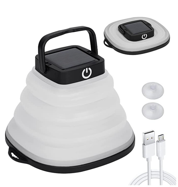 collapsible portable led lantern light solar lamp system for outdoor camping lamp