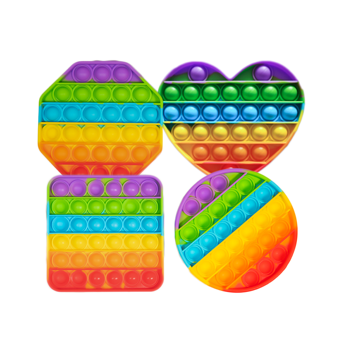yiwu toy supplier anti stress bubble popper silicone pop bubble fidget toy rainbow for autism,adults,kids