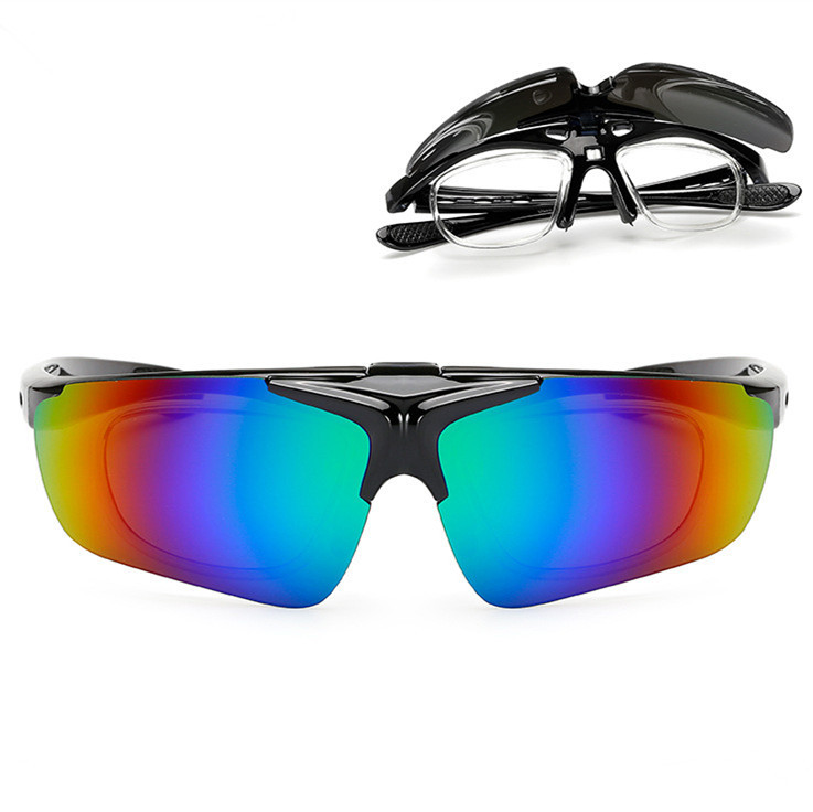 New outdoor foldable cycling sports glasses with myopia frame