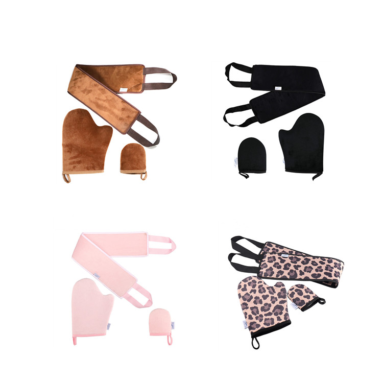 Lotion applicator tool pull back strip 3 packs brown black pink self tanning mit sets