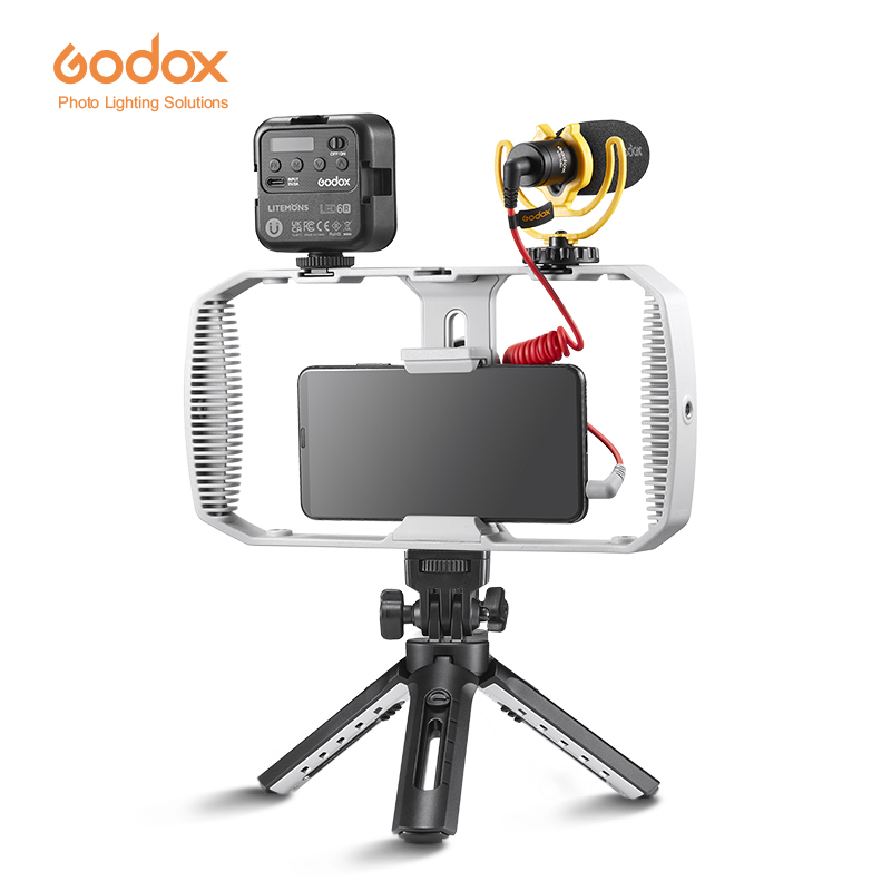 Godox VK1 Case Cage with Cold Shoe and 1/4 Screw for Mobile Phone Photography Vlog Video