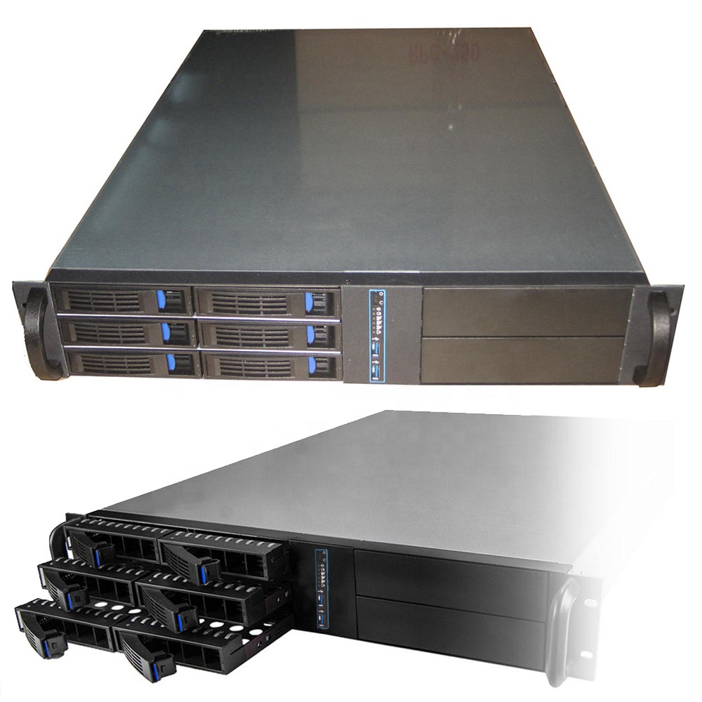 Корпус серверного корпуса 2U storage Rackmount с 6 разъемами SATA/SAS с возможностью горячей замены, разъемом MiniSAS/SATA