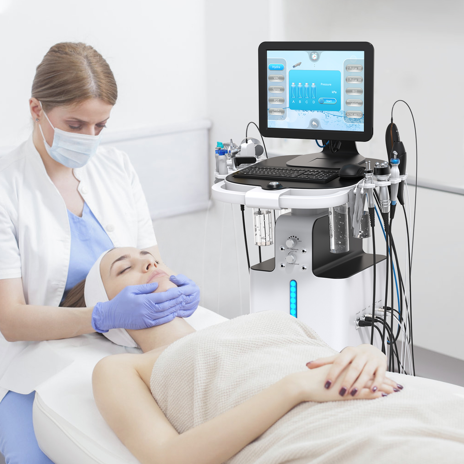 Новейшая модель; 13 в 1 анализа кожи красный свет терапии hydrafacy гидро дермабразия пилинг hydra beauty уход за лицом машина