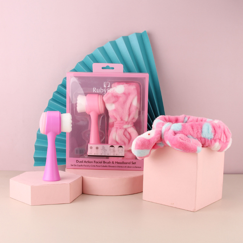 Superfine multifunctional double-sided lovely hair belt set face brush hair belt set