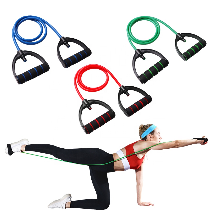 Home Gym Foot Chest Stretching Fitness Band Single Exerciser Elastic Training Pull Rope 120cm Training Rubber Tensile Expander