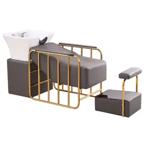 Grey Hair Washing Chair Semi-Recumbent Shampoo Bed Salon Styling Chairs Equipment Furniture