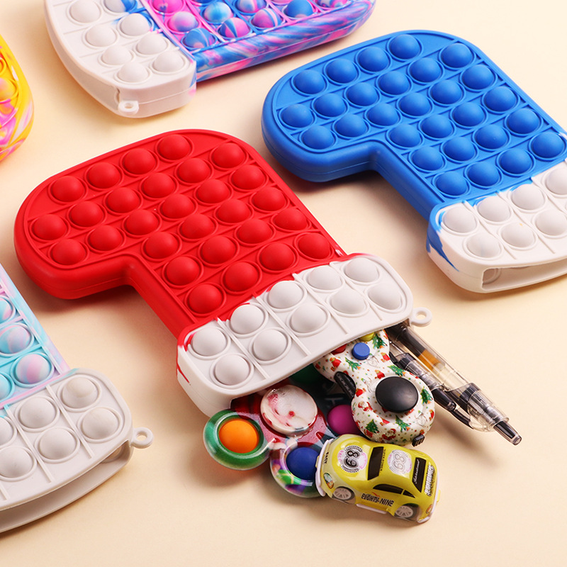 Christmas Gifts Xmas Fidget Stockings Push Bubble Sensory Poppet Fidget Toy Silicone