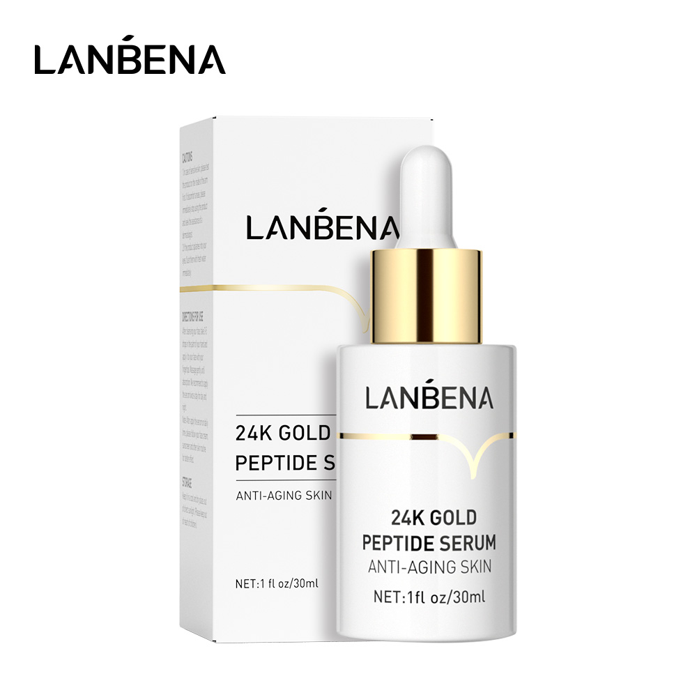 LANNENA 24k Золотая Пептидная сыворотка антивозрастной яркий крем для лица питает увлажнение минимизирует мелкие морщинки уход за кожей 30 мл