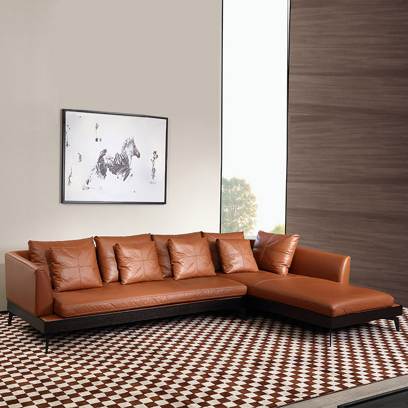 HS55 wholesale nordic hotel sofa leather multiple color modern office leisure 4 3 2 1 corner sofa set for lobby waiting room