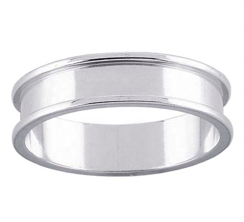 Customized 925 Sterling Silver Channel Ring Blanks For Inlay