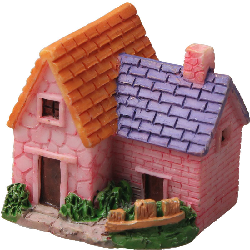 Decoration Ornament Resin Villa Mini Landscape Eaquarium Decor Resin House for Mini Garden