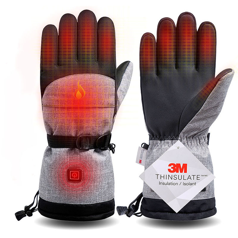 MLAZ564 Whosale Rechargeable Battery Heated Electrical Motorcycle Warm Black Ski Winter Safety Heated Gloves