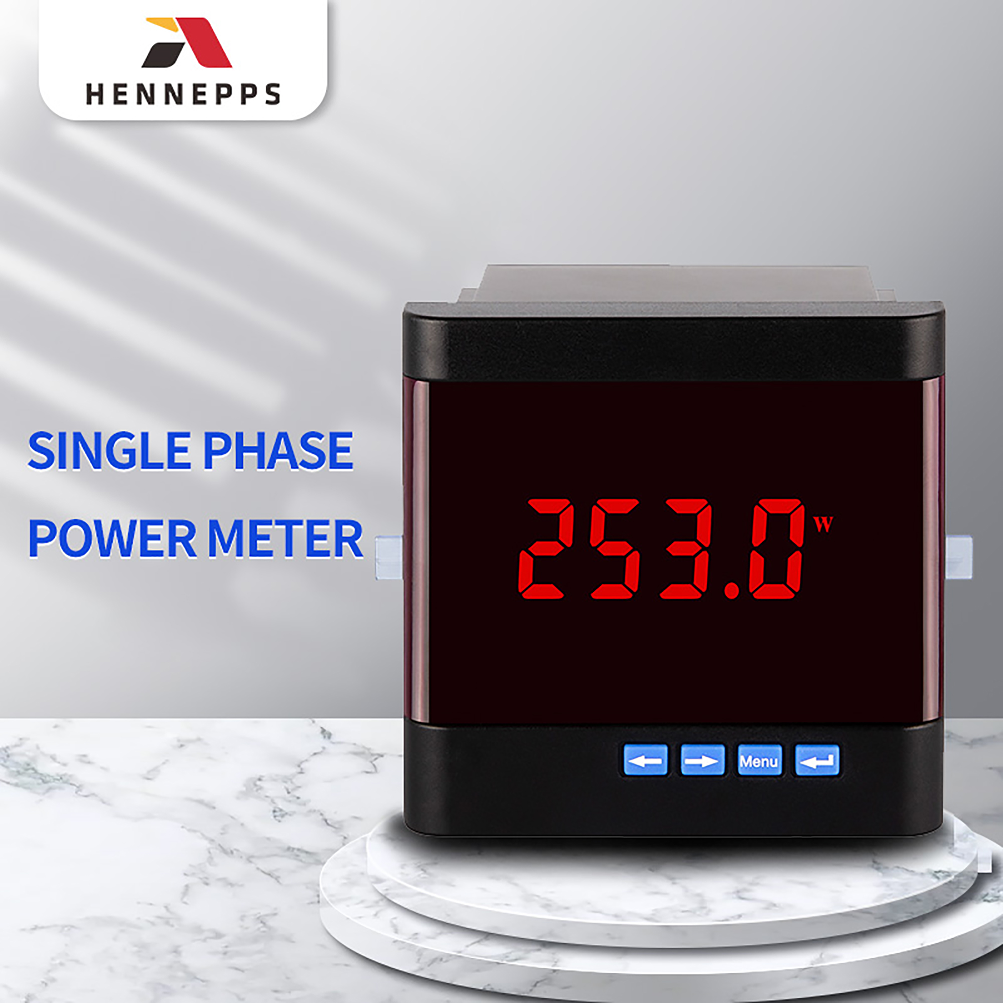 Digital Power Meter Hennepps LED display Single Phase Digital Panel Mount Meter Wattmeter Varmeter Active/Reactive Power Meter