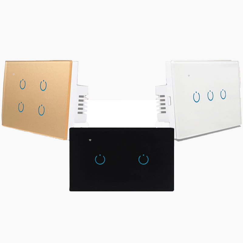 Wi-Fi + RF выключатель света со светодиодной сенсорной стеклянной панелью и управлением через приложение
