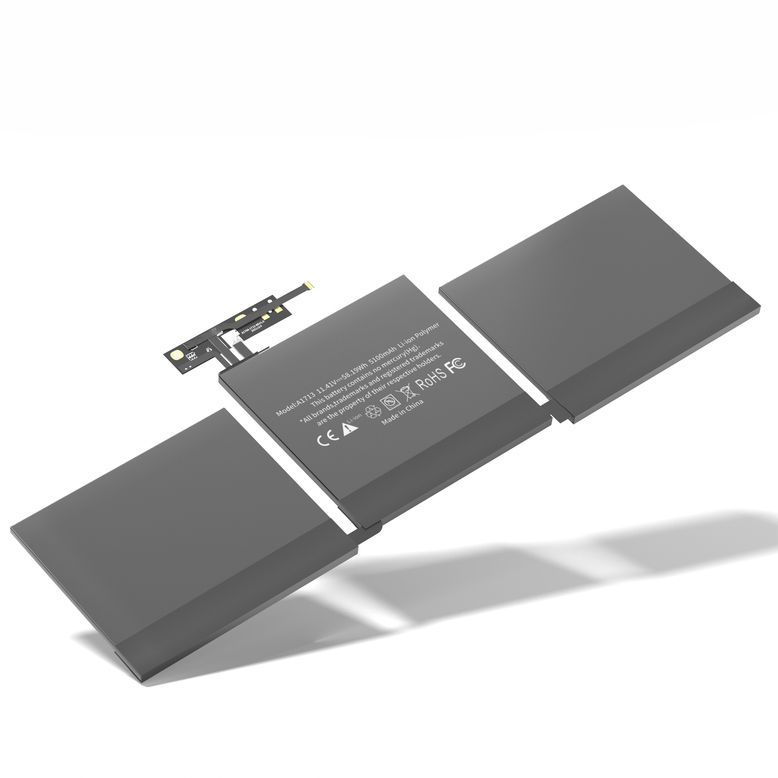 Аккумулятор A1713 A1708 для ноутбука, совместим с Mac Book Pro, 13 дюймов, A1708, конец 2016, Mid 2017