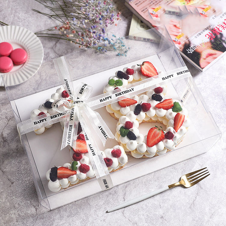 New Product 6'' 8'' 10'' 12'' transparent cake box for Birthday wedding