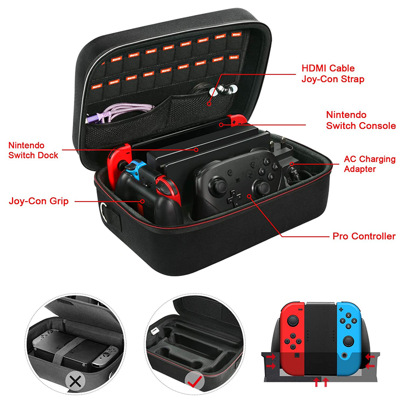 Custom Portable Storage Game Card Box Protective Travel Carrying Switch Case for Nintendo Switch Console Controller