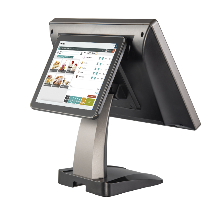 Market Restaurant Retail Dual Touch Screen pos machine cash register terminal OEM 15 cheap pos systems for sale