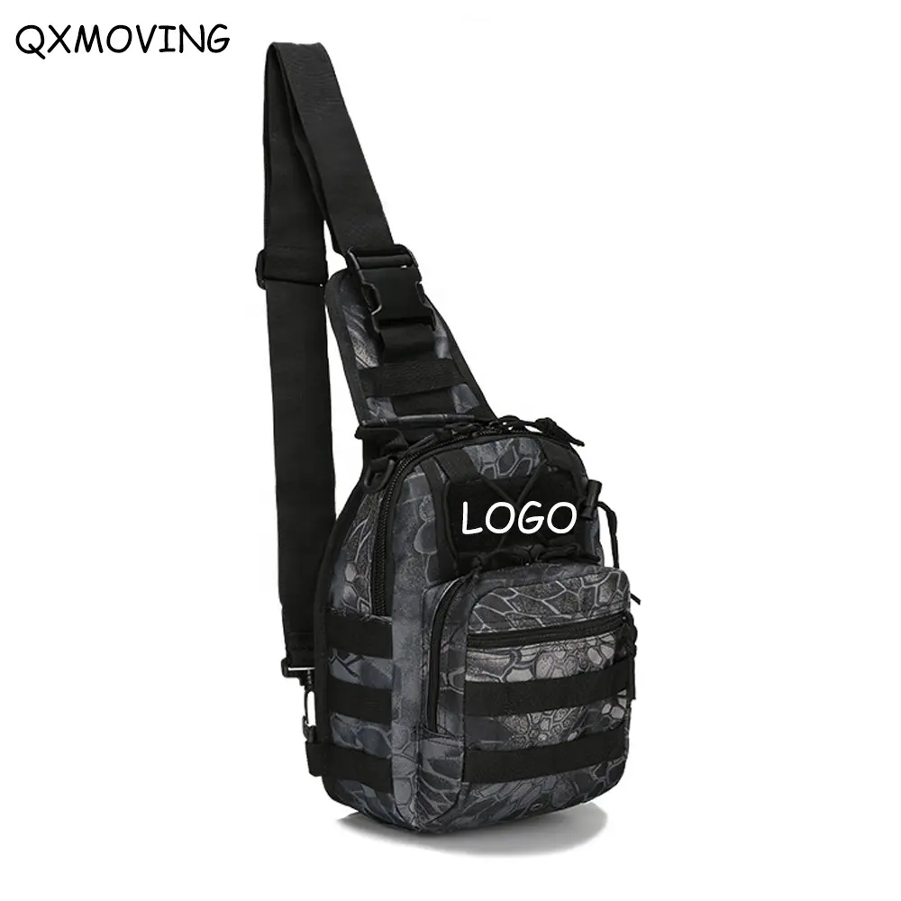 QXMOVING Custom LOGO Outdoor Hiking Huniting Riding Rover Chest Bag Molle Military Tactical Sling Bag For Men