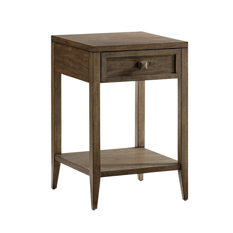 Nightstand tables with a storage drawer and display shelf