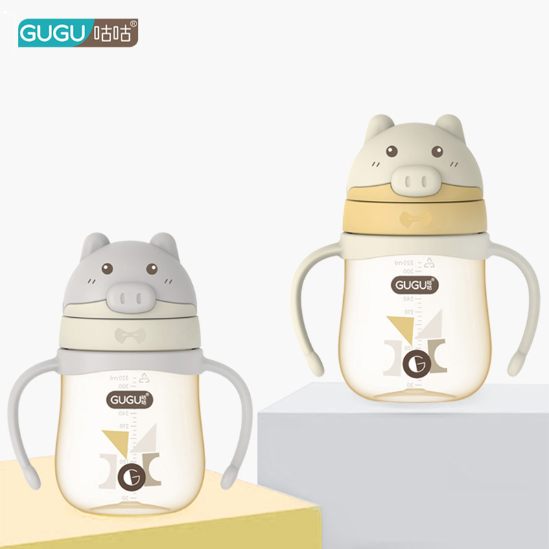 320ml Super wide-neck PPSU baby straw sippy cup with handles