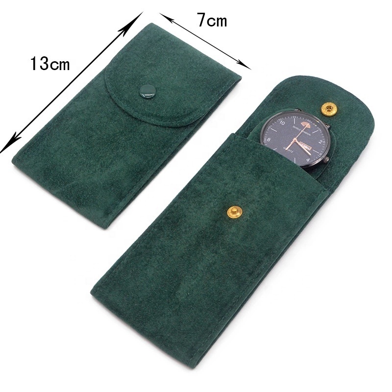Custom Logo Microfiber Suede Jewelry Pouch Popular Luxury velvet watch envelope pouch For fine perfume bag