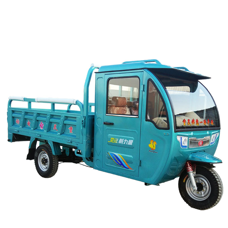 Closed freight electric motorized tricycles, factory use dump 60V voltage electric tricycle