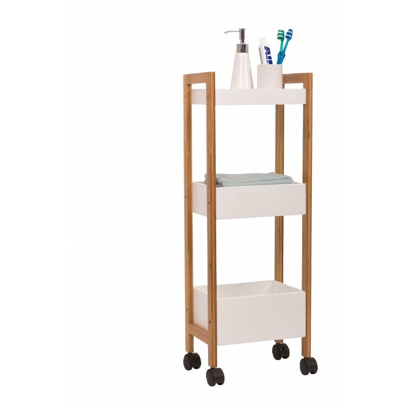 Bamboo 3 яруса тележка, Бамбуковая кухня тележка
