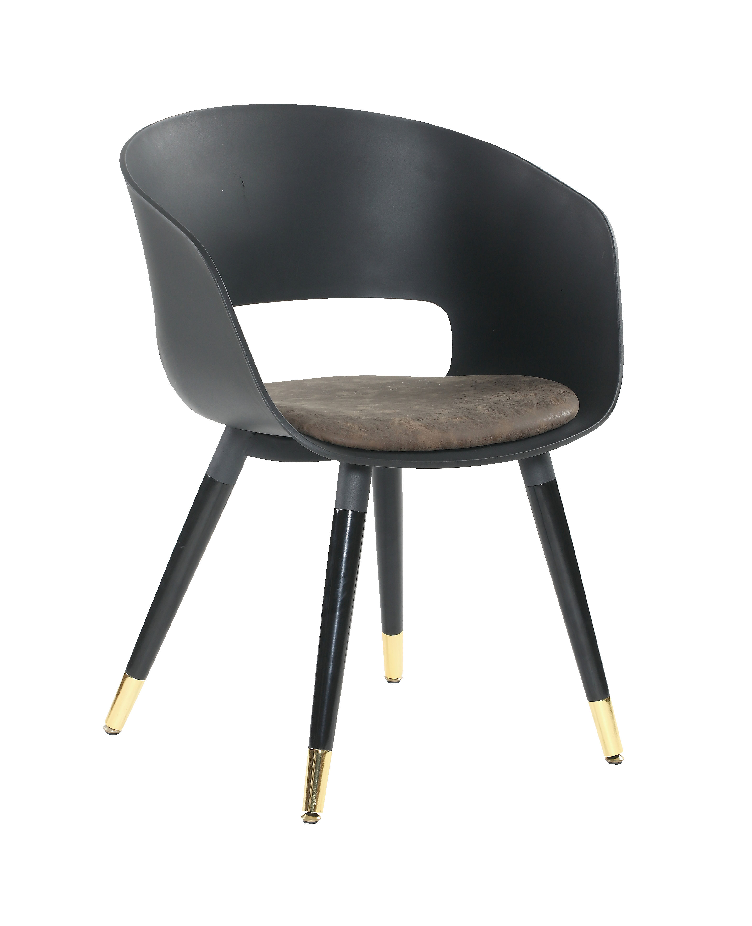 PP Shell Armchair With Vintage PU Cushion Leisure Chair Dining Chair Home Furniture Chair