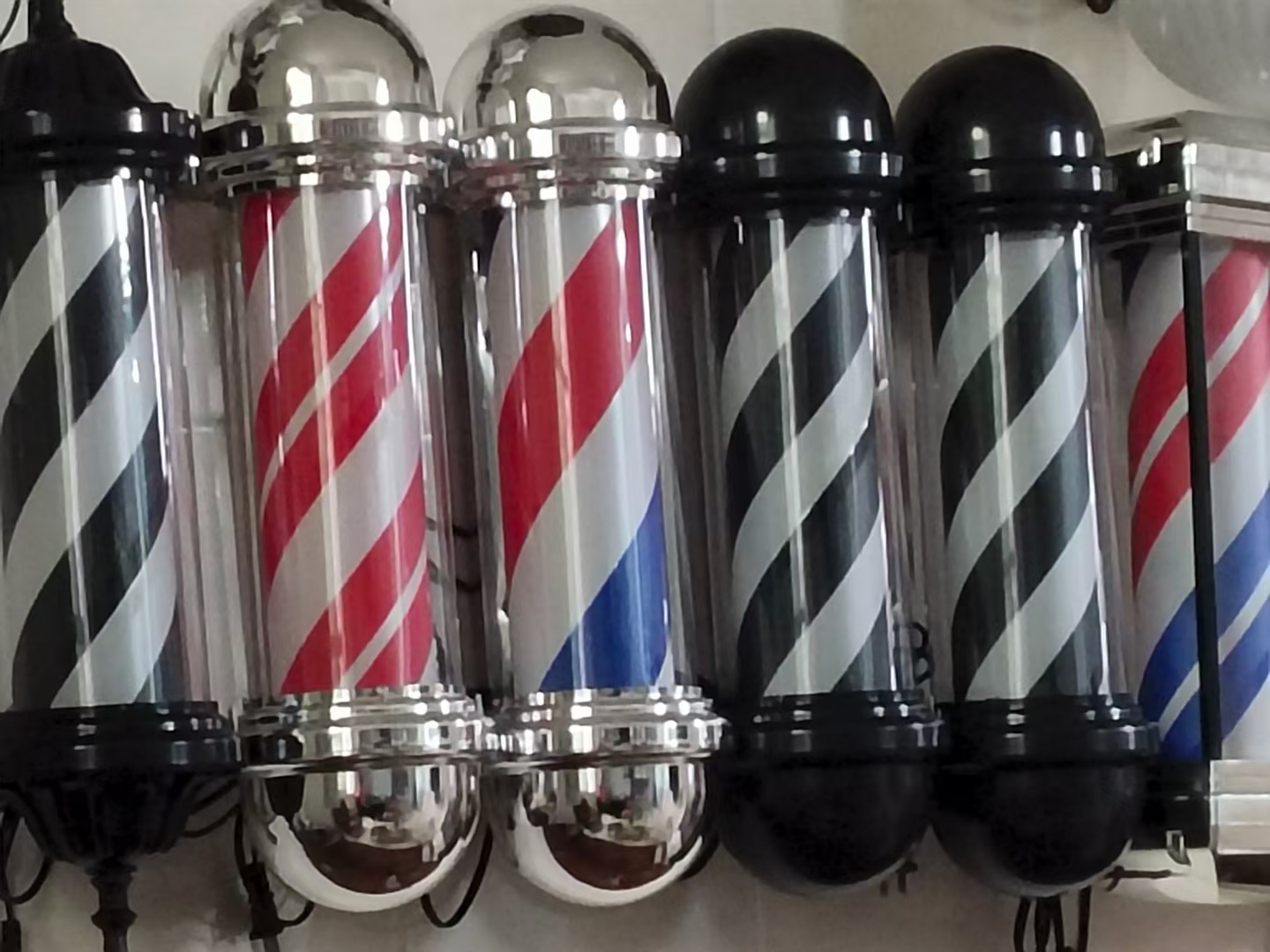 Factory Hot Sell LED Black barber pole antique Hair Salon Sign Barber Shop lights for barbershop