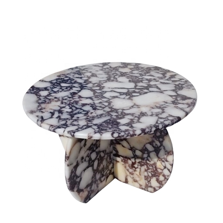 Home Living Room Furniture Customized New Design Natural Stone Genuine Marble Calacatta Viola Coffee Small Tea Table