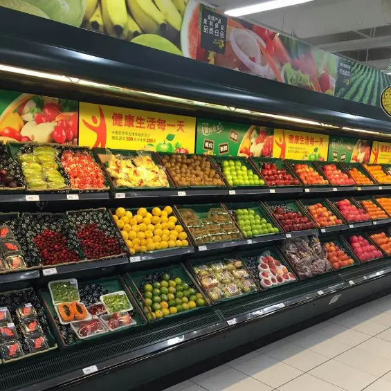 Fruits And Vegetables Display Refrigerator Commercial Fridge as Supermarket Refrigeration Equipment