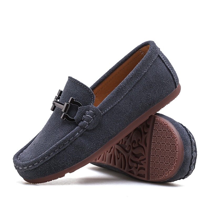 Leisure mocassin shoes for kids suede shoes big children shoes plus cotton kids fur loafer