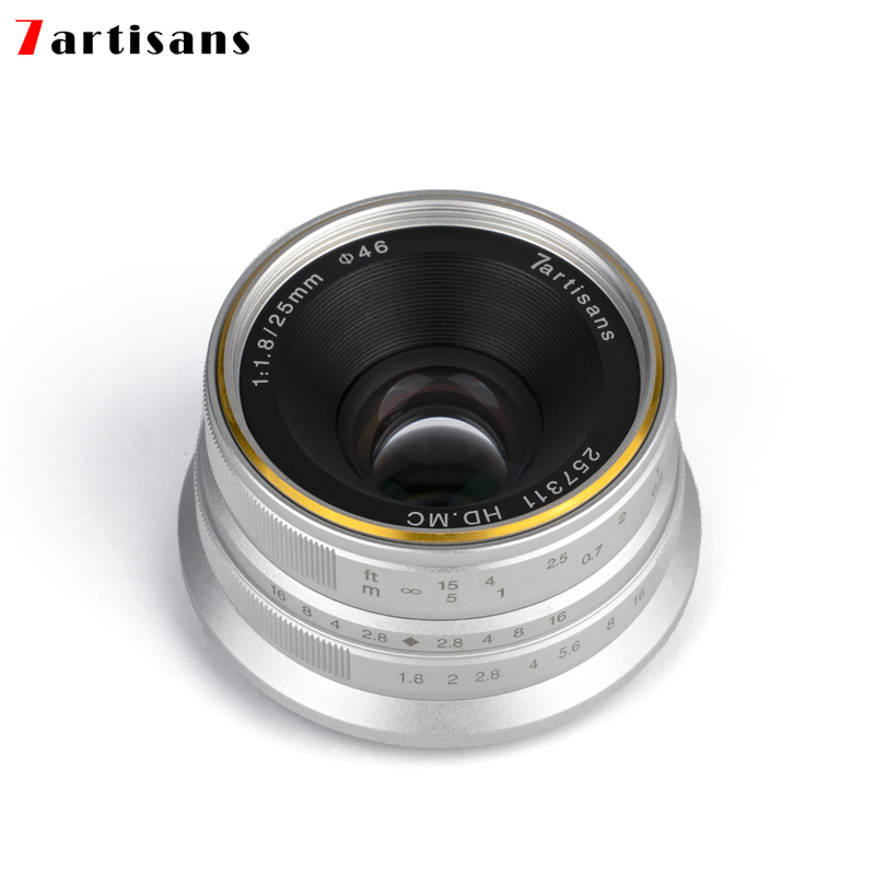 7artisans 7 мастеров 25 мм F1.8 объектив с фиксированным фокусным расстоянием для Sony E Mount/fuji/Canon EOS-M/Micro 4/3 A6400 A6500 ZV-E10 XS-10 GH5 EM10III M200 M6